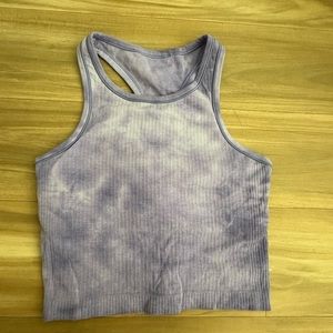 Lululemon ebb to street cropped purple tie dye 6